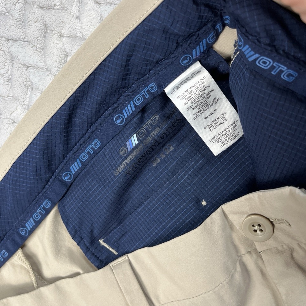 Vineyard Vines On The Go 5 Pocket Pants Mens 36x32 Khaki Golf OTG Lightweight - Picture 3 of 10